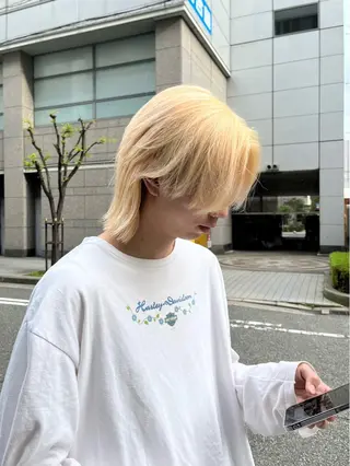 ミディアム カラー メンズ yohaku misakiのヘアスタイル