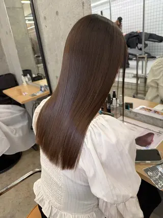 ロング 髪質改善×縮毛矯正× 艶カラー 吉原和磨のヘアスタイル