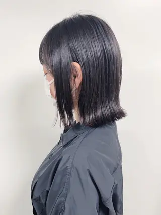 ミディアム morio from london所属・松岡彩華 ボブ /グレージュのヘアスタイル