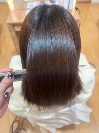 ミディアム 髪質改善カラー 清利あやなのヘアスタイル