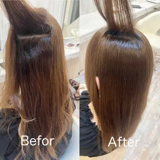 セミロング カラー 佐藤史哉* 韓国レイヤー赤み除去のヘアスタイル