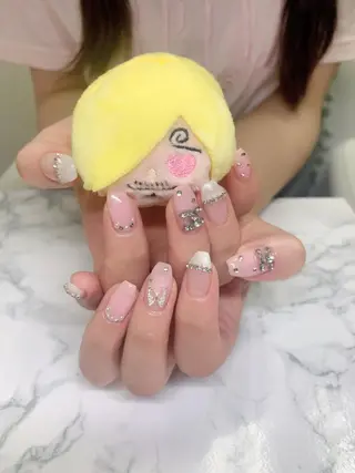 ネイル はな💎ネイル ワンホン、長さ出しのネイルデザイン