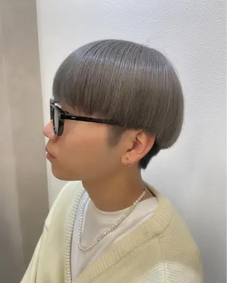 ショート カラー メンズ まいか🤎髪質改善 ミルクティーボブ🎀のヘアスタイル