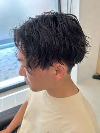 ミディアム パーマ メンズ 💈メンズ特化 美容師サキ💈のヘアスタイル