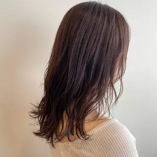 ミディアム カラー salowin渋谷kitaya park前所属・RIKA韓国ヘア/く びれヘア/上品カラーのヘアスタイル