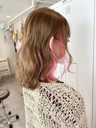 ミディアム レイヤー×縮毛矯正 深見 拓のヘアスタイル