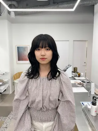 セミロング カラー 透明感カラー🪡🤍 nanao🤍🪡のヘアスタイル