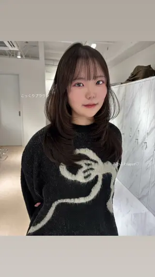 セミロング 韓国レイヤー🤍 髪質改善seriraのヘアスタイル
