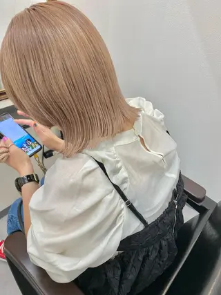 ミディアム カラー 似合わせカラーパーマ 🌿kitin米川のヘアスタイル