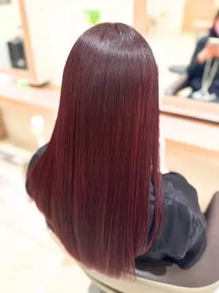 ロング カラー 髪質改善ストレート インナーカラーハズキのヘアスタイル
