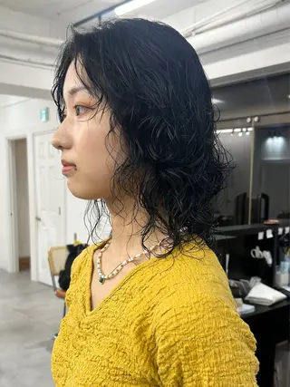ミディアム パーマ ボブ/透明感カラー /サナ🌼のヘアスタイル