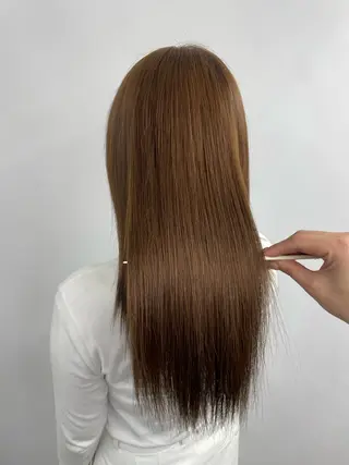 セミロング 𝙃𝘼𝙍𝙐🎀 韓国×エクステのヘアスタイル