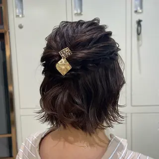 ミディアム ヘアアレンジ 横浜カラー/パーマ/ SAKI💫のヘアスタイル