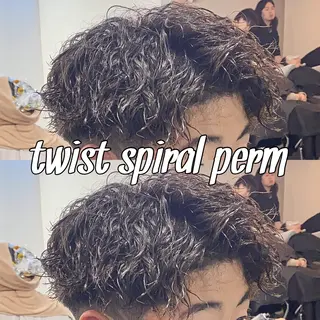 ショート パーマ メンズ パーマ/ダブルカラー ブリーチ⭐️海斗のヘアスタイル