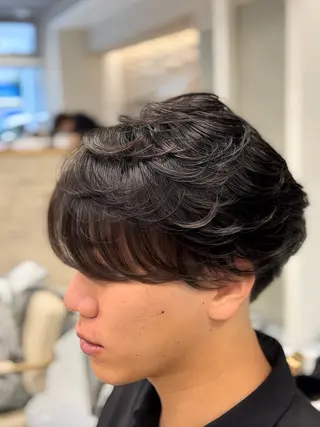 ミディアム パーマ メンズ 🔮メンズ縮毛矯正 毛流れパーマ💎竹永のヘアスタイル