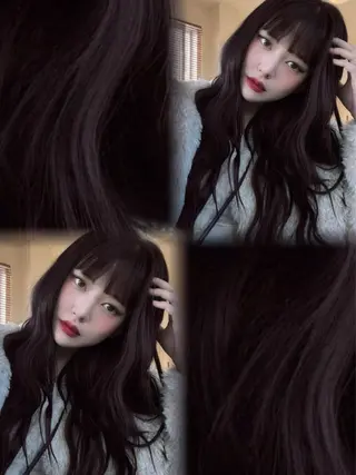 ロング カラー ヘアアレンジ 💎韓国/ レイヤー カット/ 暖色🫧のヘアスタイル