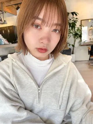 ショート カラー 結べるレイヤーボブ くびれLady表参道のヘアスタイル