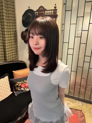 カラー 韓国風アイブロウ Waxまなみのヘアスタイル