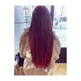 ロング カラー 小國 綾かのヘアスタイル