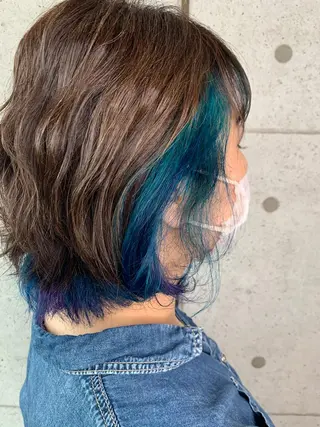 ミディアム カラー 福森 みずきのヘアスタイル