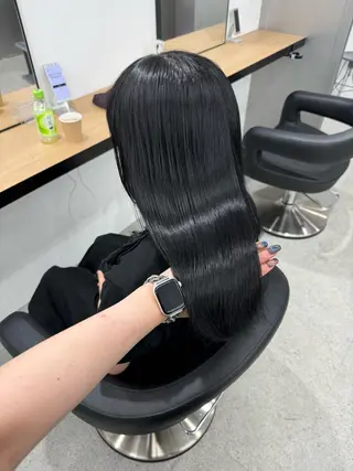 ロング カラー 暗髪🩶ラベンダー/ ブルー/ユウナ🤍のヘアスタイル