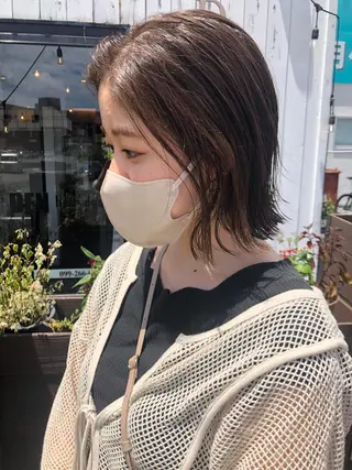 ミディアム カラー パーマ デザインカット🎨 ボブ🫟おざきのヘアスタイル