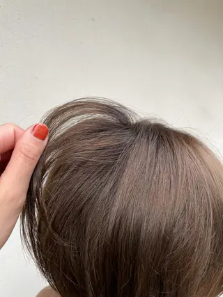 ショート カラー ブリーチなしで透け感 暖色カラーボブaoiのヘアスタイル