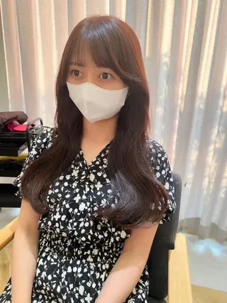 ロング カラー 韓国🇰🇷レイヤー 映える顔周り🩷のヘアスタイル