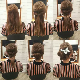 ヘアアレンジ カラー セミロング ⭐️ アユミ⭐️のヘアスタイル