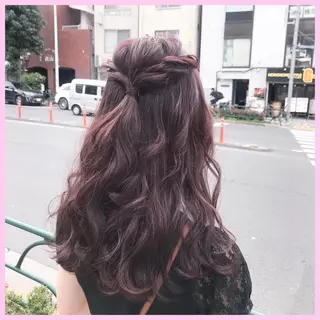 ロング カラー SHIN/レイヤー カット×クロスパーマのヘアスタイル