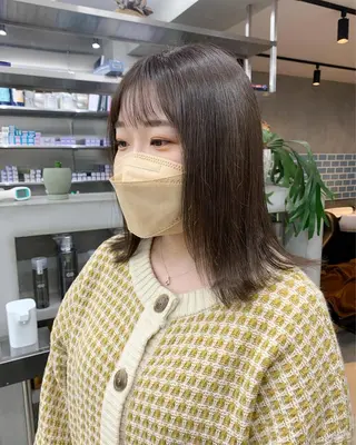 ミディアム カラー 韓国ヘア 🎀華澄のヘアスタイル