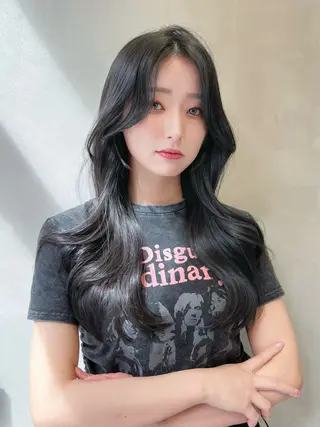 ロング カラー 大人韓国ヘア🇰🇷 蒲生優のヘアスタイル