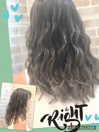 セミロング カラー 永島 桜のヘアスタイル