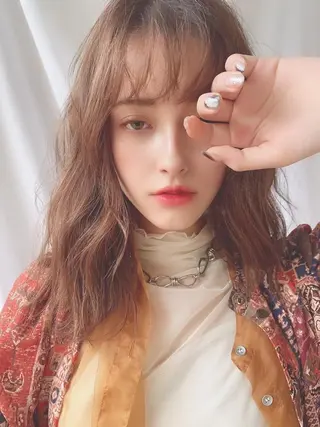 ミディアム カラー ひなた 艶カラー/渋谷のヘアスタイル