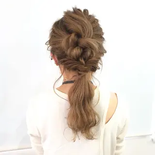 ロング カラー ヘアアレンジ GO TODAY SHAiRE SALON岡山所属・Sana/ 耳ツボ/インナーのヘアスタイル