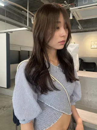 ロング カラー レイヤーパーマ、ボブ 小須田ゆあのヘアスタイル