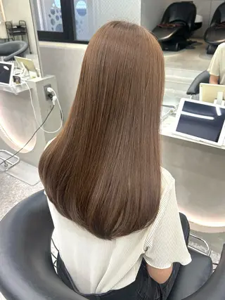 ミディアム カラー ヘアアレンジ fumika🎀 韓国ヘア×ベージュのヘアスタイル