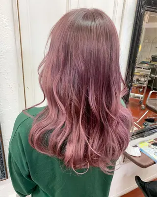 セミロング カラー ピンクベージュ/新潟 万代/高橋桃葉🍑のヘアスタイル
