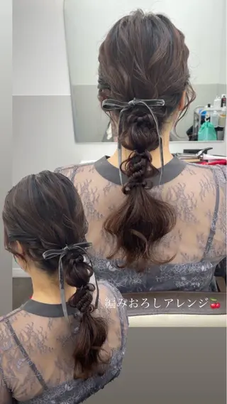 セミロング ヘアアレンジ SALOWIN新宿三丁目 Frente店所属・薄田 珠美のヘアスタイル