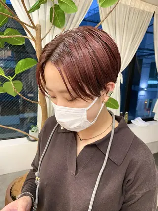 ショート カラー ヒカル/ミディアム パーマ/ロングパーマのヘアスタイル