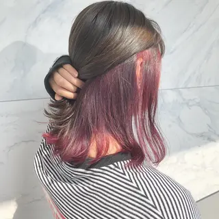 ミディアム カラー ヘアアレンジ 吉野 優子のマツエク・マツパデザイン