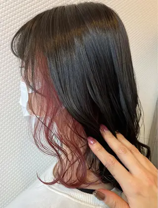 ミディアム カラー 韓国カット/透明感 Re.Labo岡本のヘアスタイル