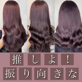 セミロング カラー ブリーチなし Wカラー🩷星野翔太のヘアスタイル