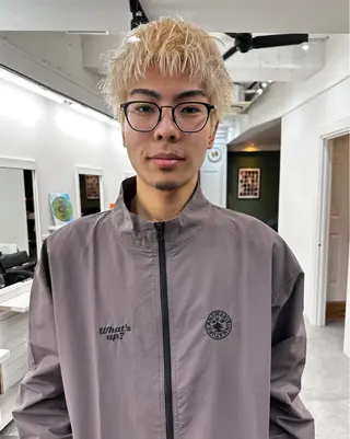 ショート カラー メンズ グランジヘア 無造作ヘアHYUGAのヘアスタイル