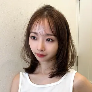 セミロング カラー 山崎/ボブ縮毛矯正 レイヤー髪質改善のヘアスタイル
