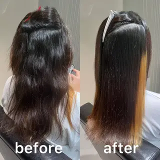 セミロング パーマ KIZU 髪質改善 オカルト怪談のヘアスタイル