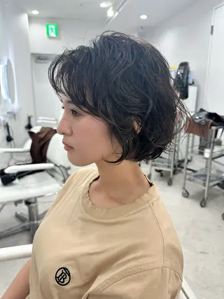 ショート パーマ サトウ ケンシンのヘアスタイル