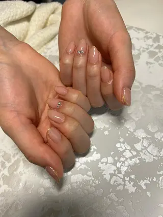 ネイル ちゅるんネイル🪄 耳ツボジュエリー🔗のネイルデザイン