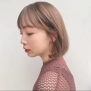ショート カラー 🌱小顔ヘア/ボブ ミディアム/双葉🌱のヘアスタイル
