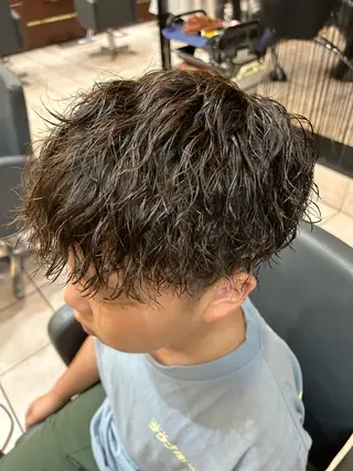 ミディアム パーマ メンズ 大阪/梅田/シャドウ パーマ/ノボリユウタのヘアスタイル